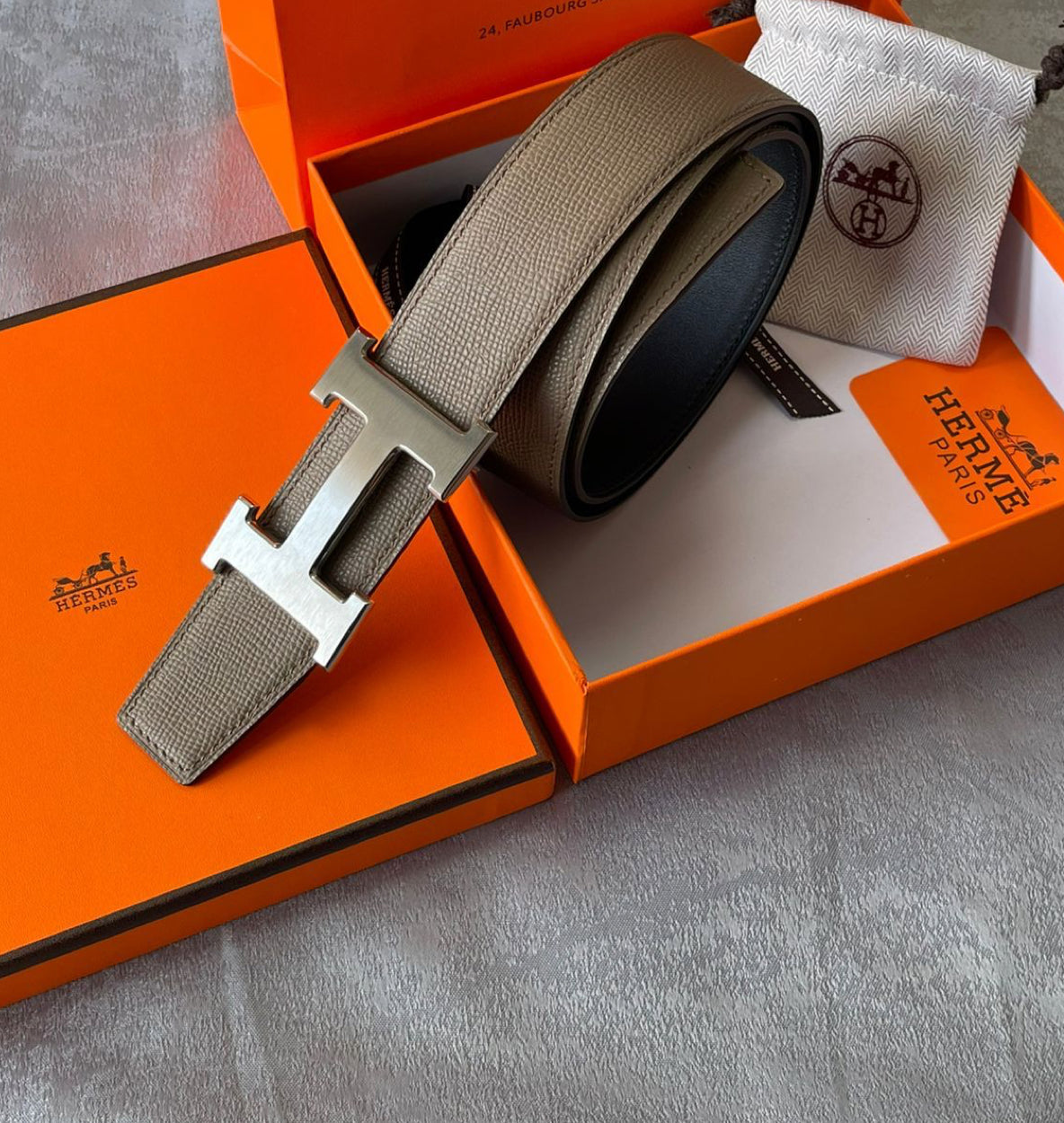 Hermès reversible leather belt for her