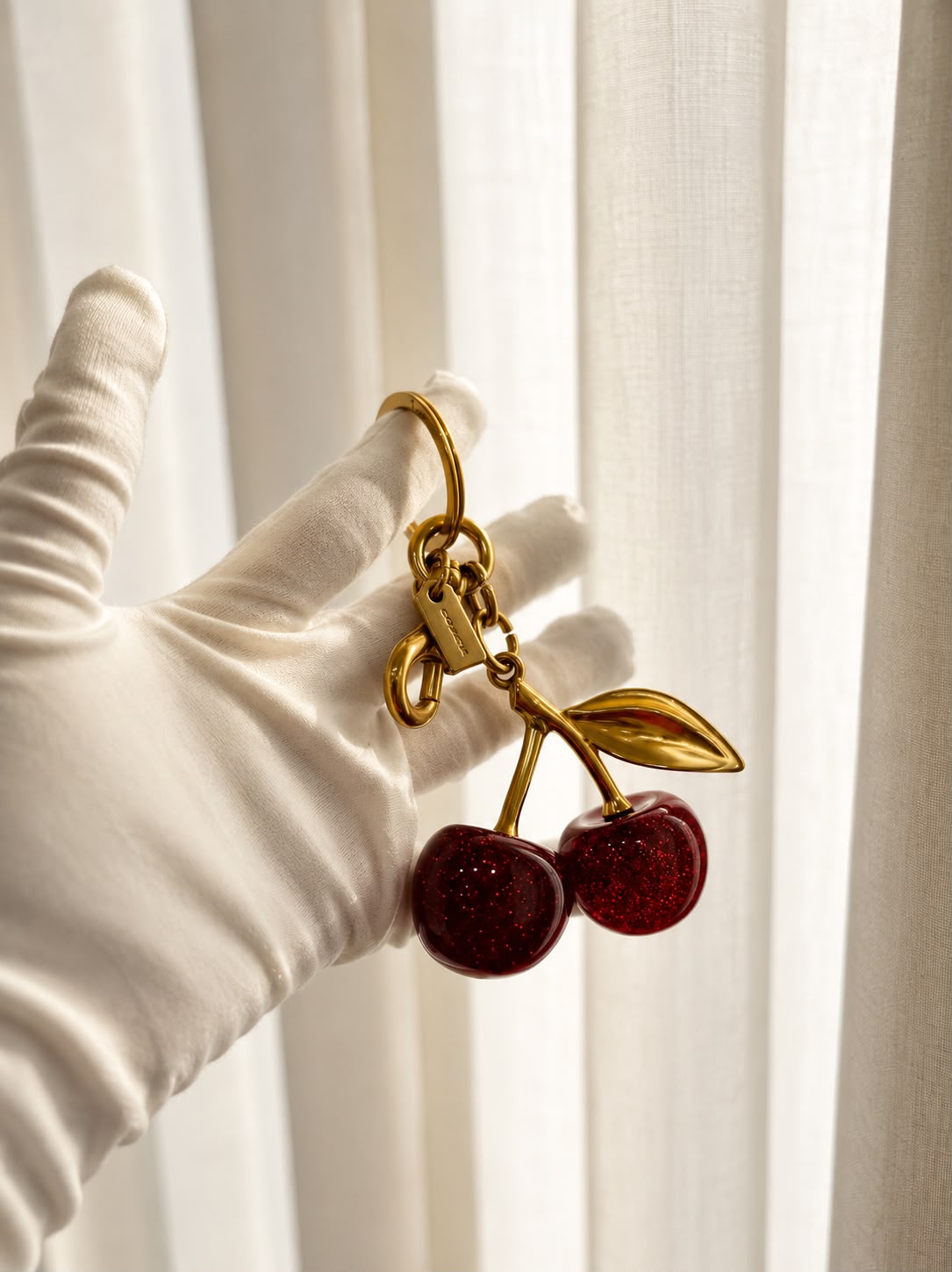 Coach cherry bag charm